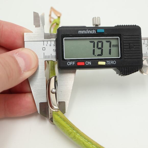 Bulova Silver Tone Womens 23mm Tank Watch Yellow Green Leather w New Battery - Picture 3 of 16